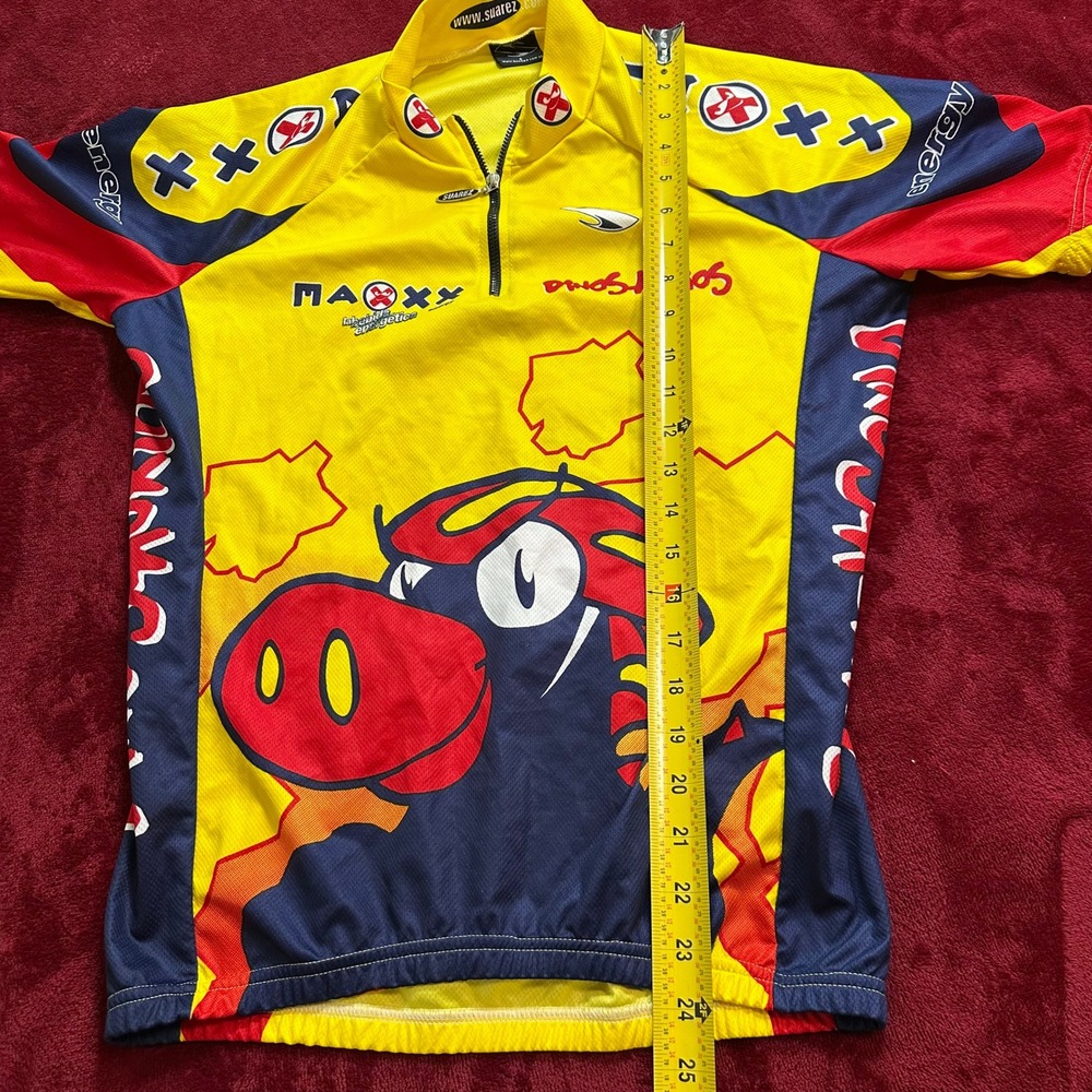 Suarez Dinos-Aurios Cycling Jersey Mens Small Yellow Maxxx Energy Quarter Zip - Picture 2 of 10